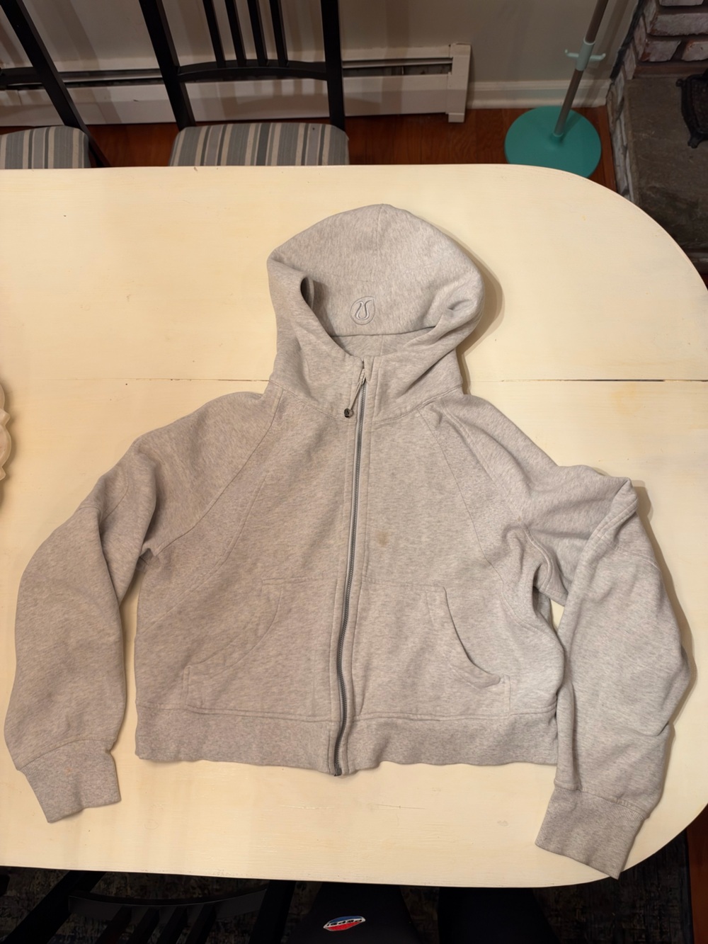 lululemon athletica Light Gray Zip-Up Hoodie